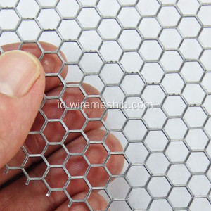 Lubang Hexagonal Galvanized Perforated Metal Mesh
